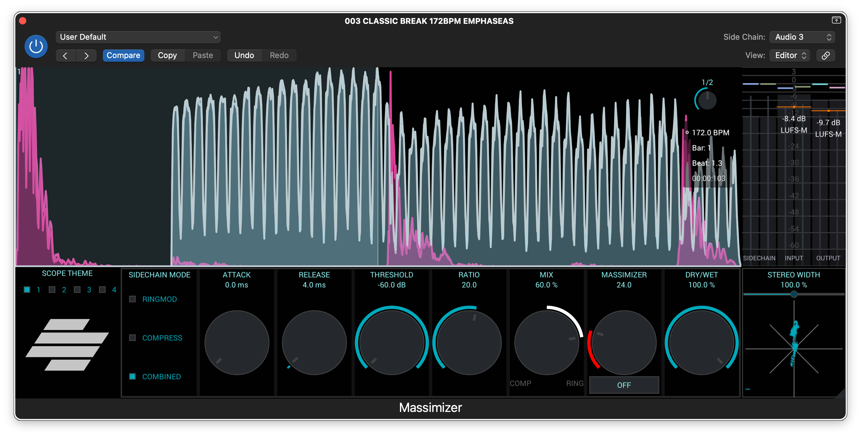 Massimizer VST plugin interface